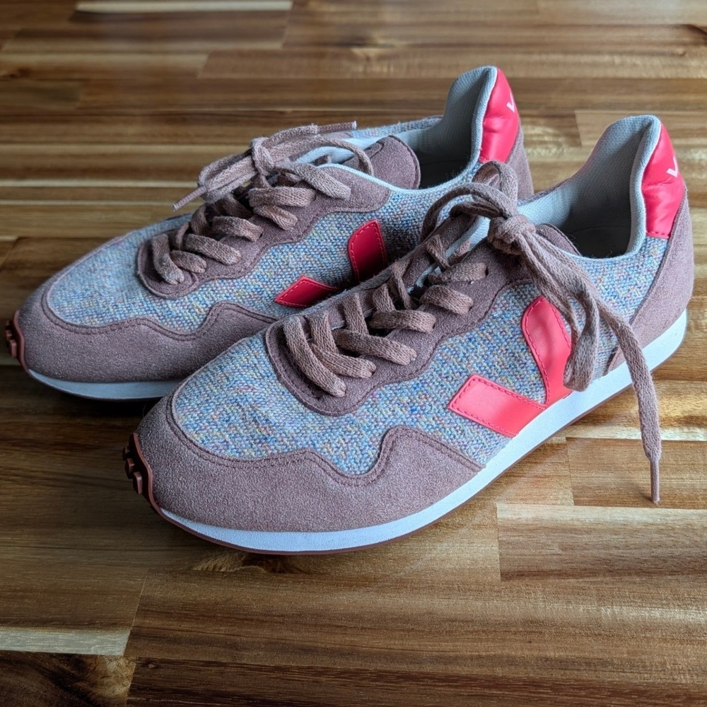 VEJA SDU Rec Flannel Sneakers Cloudy Rose-Fluo Colorway Pink Women Shes Size 8 - Picture 7 of 13